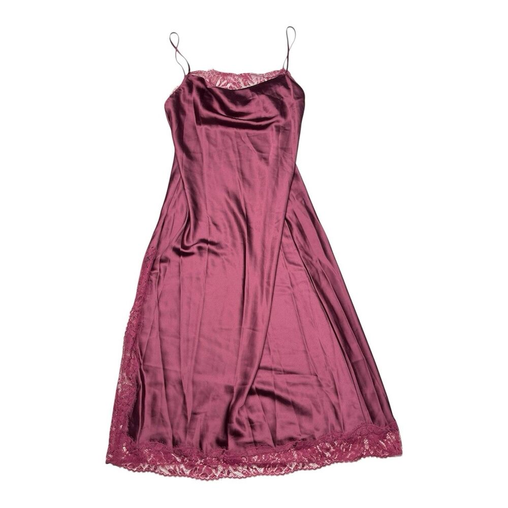 Victoria’s Secret Red Satin Lace Slip Dress Y2K Night Gown